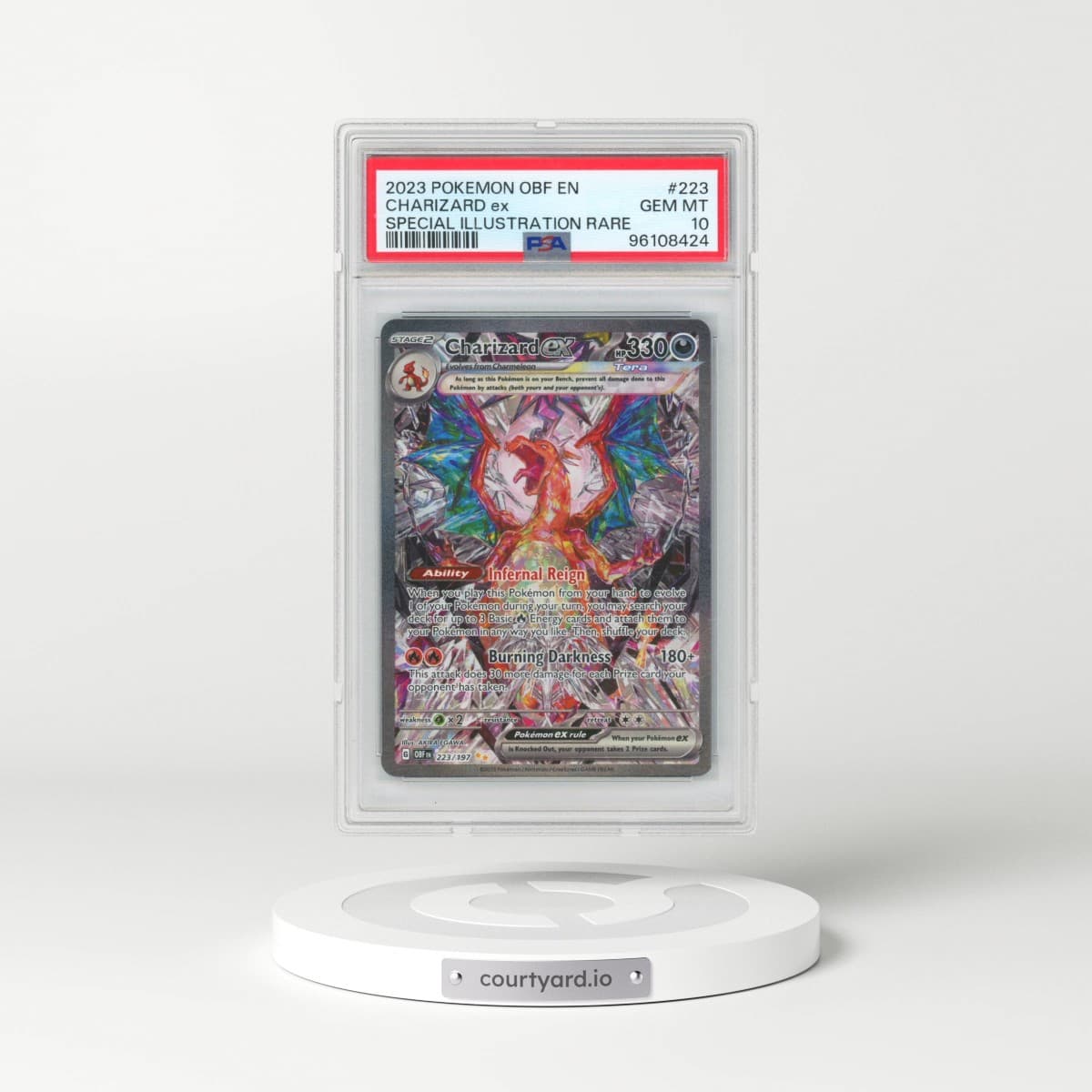 2023 Pokémon Obf EN-Obsidian Flames #223 Charizard EX - Holo Special Illustration Rare (PSA 10 GEM MINT)