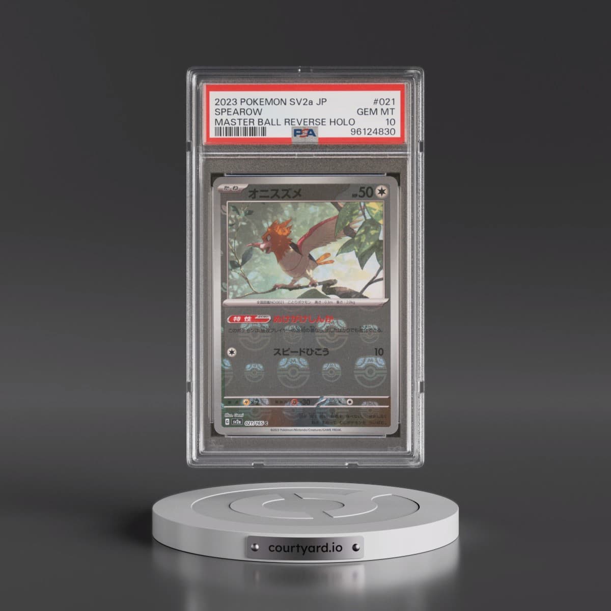 2023 Pokémon Sv2a-Pokémon 151 #021 Spearow - Reverse Holo Master Ball (PSA 10 GEM MINT)