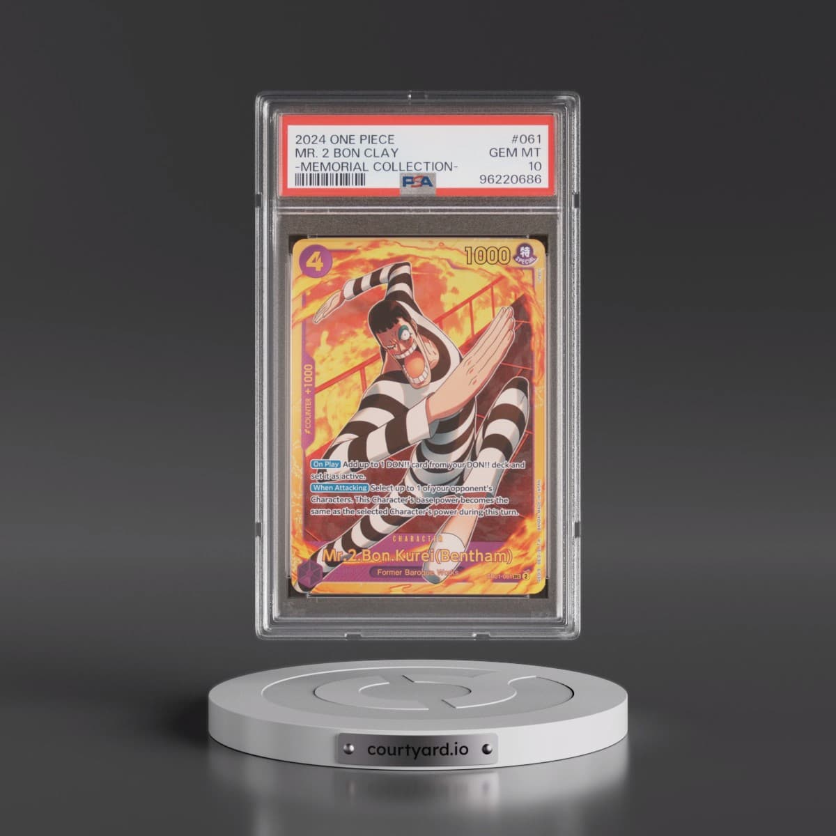 2024 One Piece Extra Booster -Memorial Collection #061 Mr. 2 Bon Clay (PSA 10 GEM MINT)