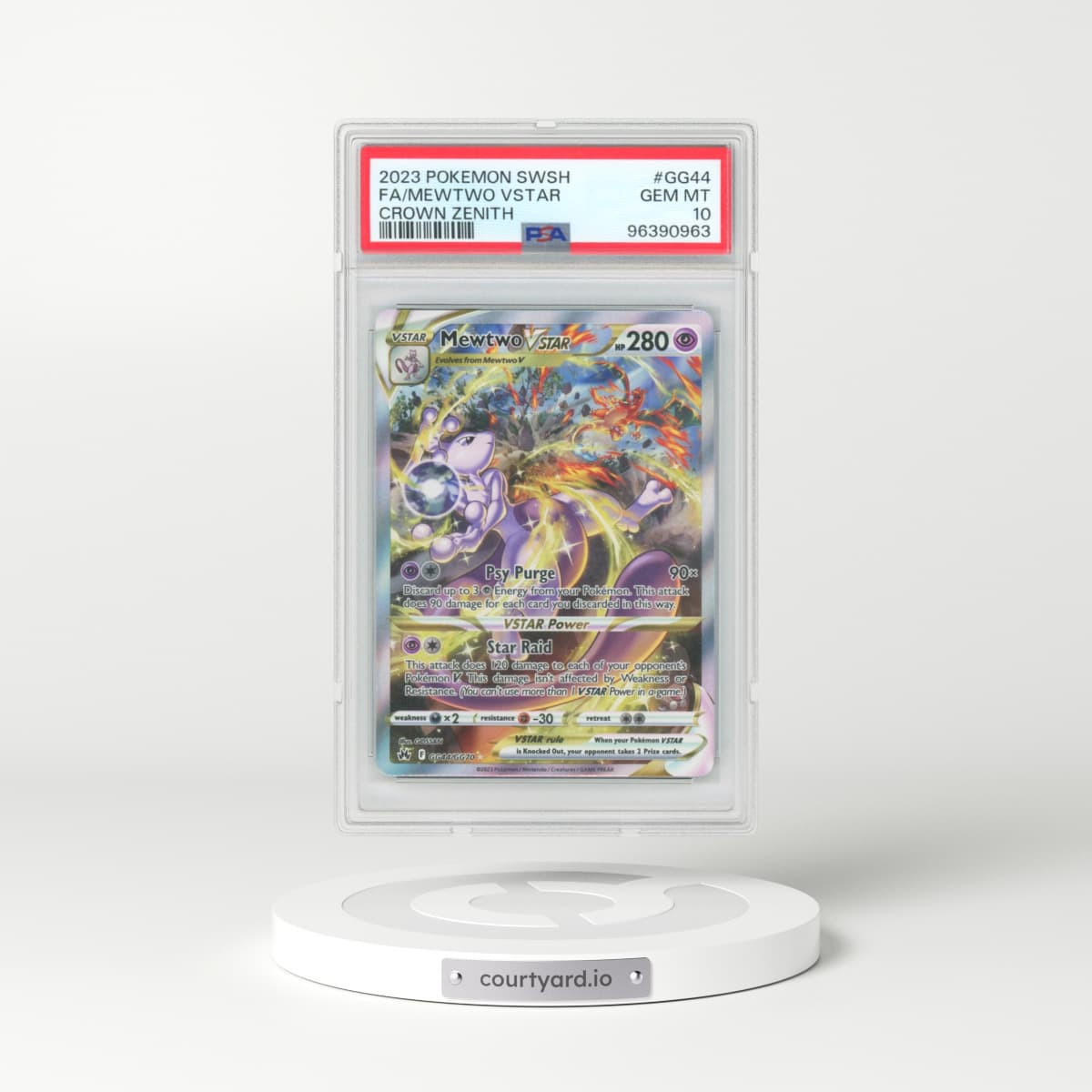 2023 Pokémon Sword and Shield Crown Zenith #GG44 Mewtwo Vstar - Full Art (PSA 10 GEM MINT)