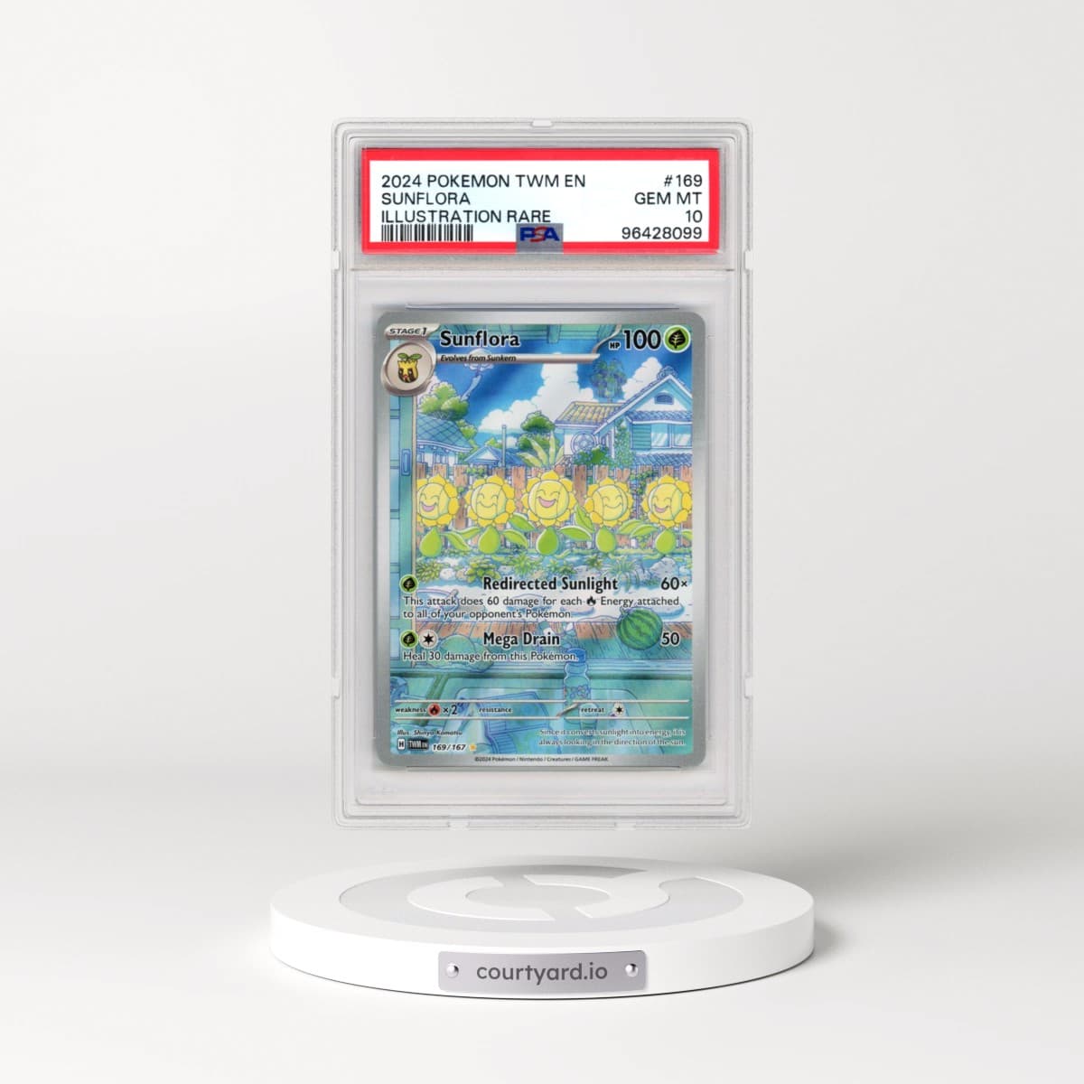 2024 Pokémon Twm EN-Twilight Masquerade #169 Sunflora - Illustration Rare (PSA 10 GEM MINT)