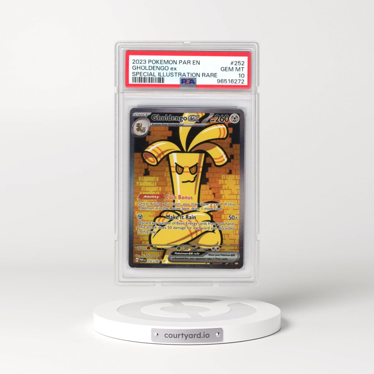 2023 Paradox Rift - PAR EN #252 Gholdengo ex - Special Illustration Rare (PSA 10 GEM MINT)