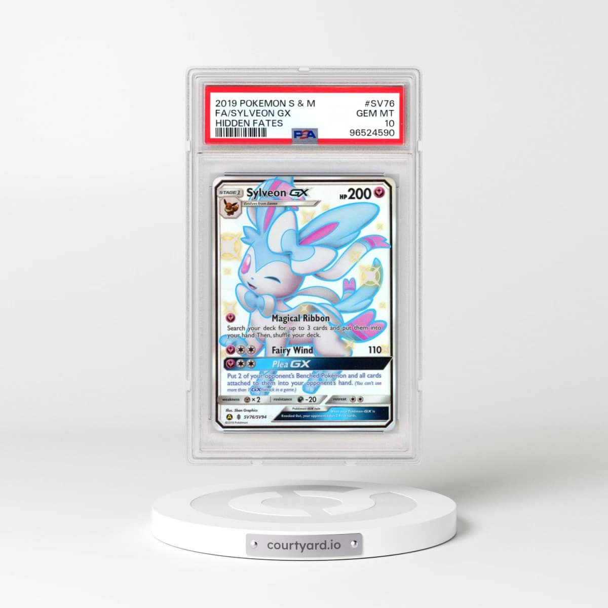 2019 Pokémon Sun & Moon Hidden Fates #SV76 Sylveon GX - Holo Full Art (PSA 10 GEM MINT)