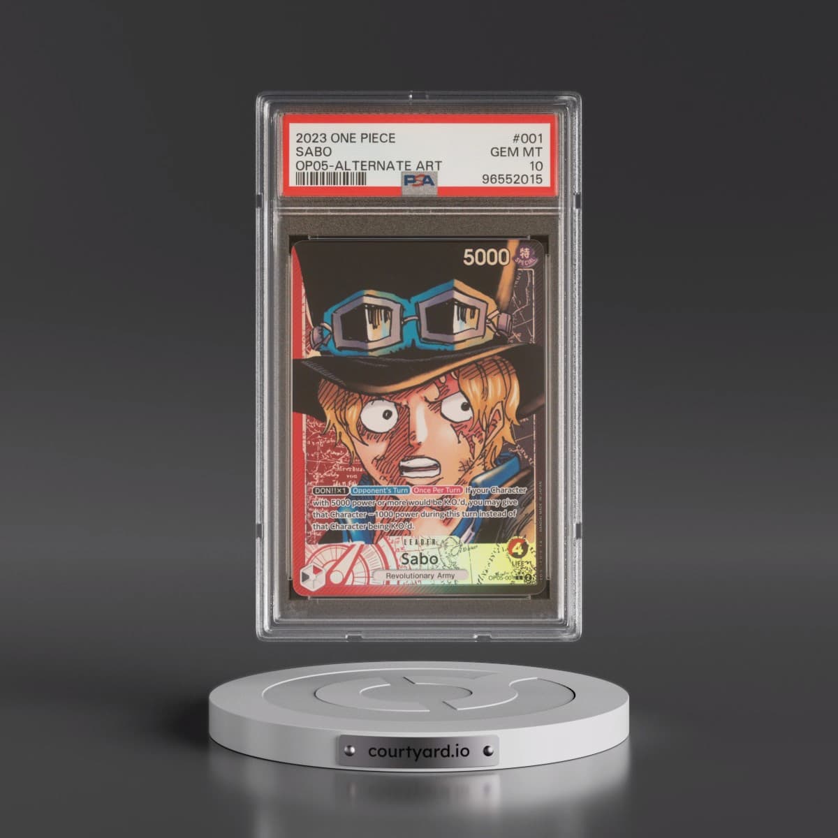 2023 One Piece OP05-Awakening of the New Era #001 Sabo - Alternate Art (PSA 10 GEM MINT)