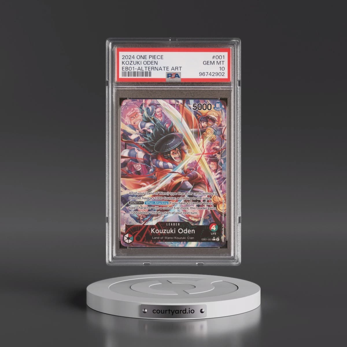 2024 One Piece EB01-Extra Booster -Memorial Collection #001 Kozuki Oden - Alternate Art (PSA 10 GEM MINT)