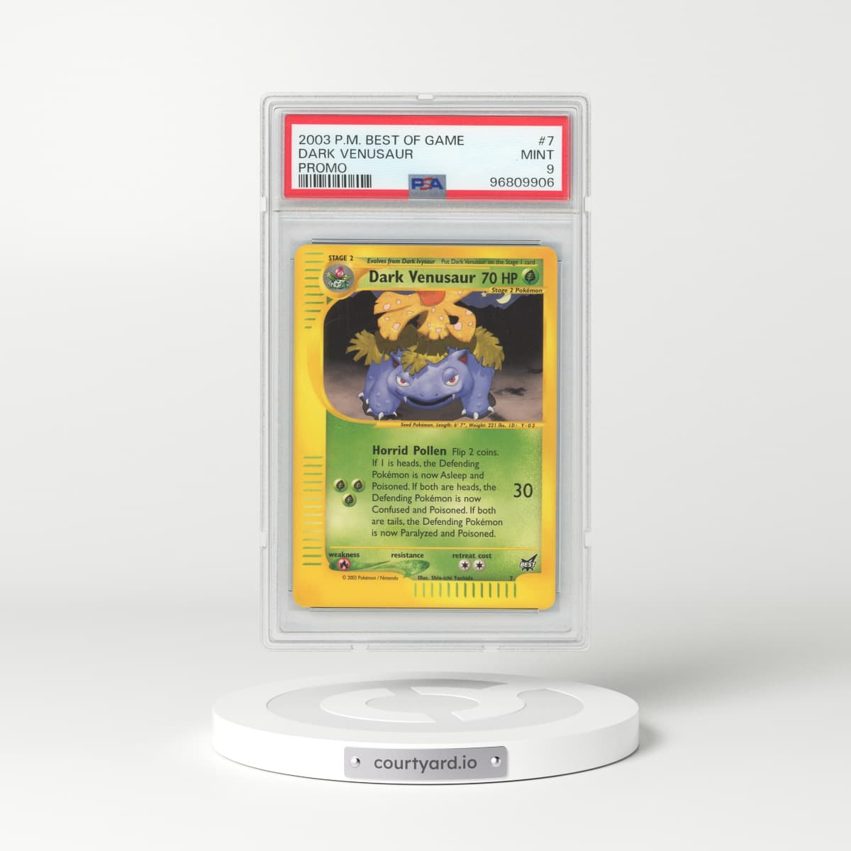 2003 Pokémon Best of Game Promo #7 Dark Venusaur (PSA 9 MINT)