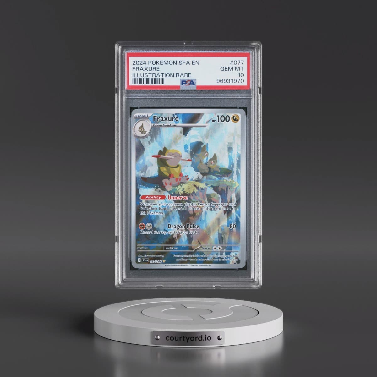 2024 Pokémon Sfa EN-Shrouded Fable #077 Fraxure - Illustration Rare (PSA 10 GEM MINT)