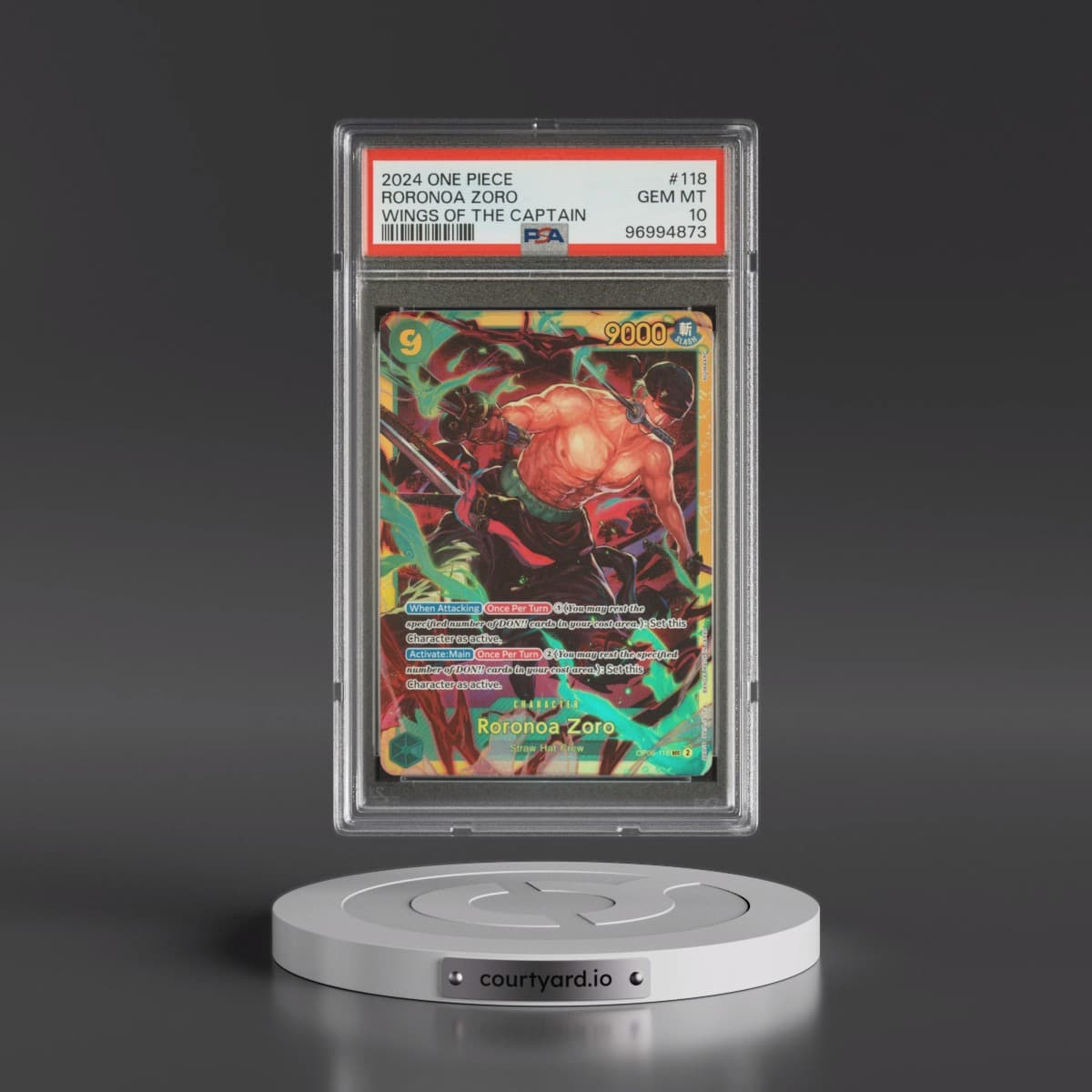 2024 One Piece Wings of the Captain #118 Roronoa Zoro (PSA 10 GEM MINT)