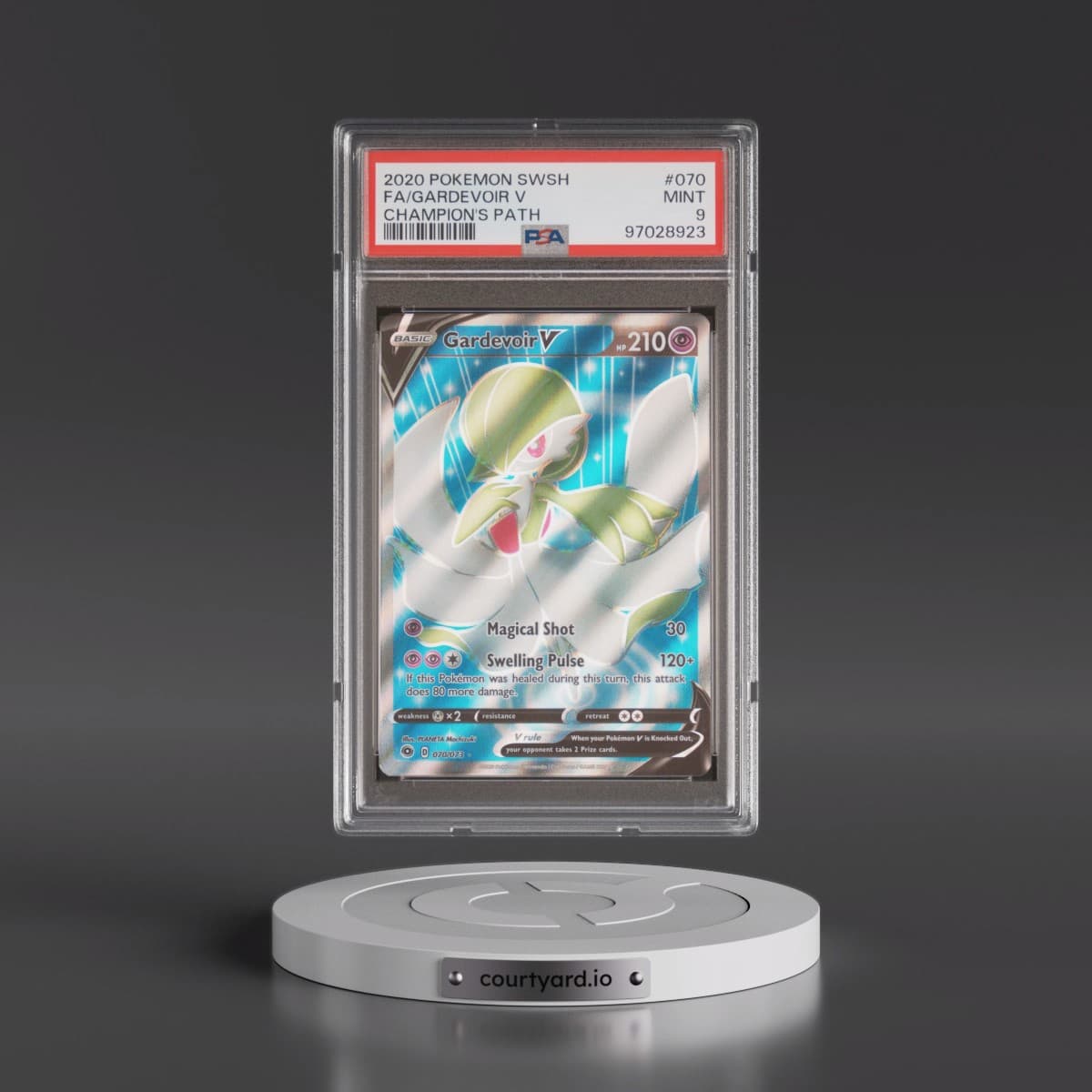 2020 Pokémon Sword & Shield Champion's Path #070 Gardevoir V - Holo Full Art (PSA 9 MINT)