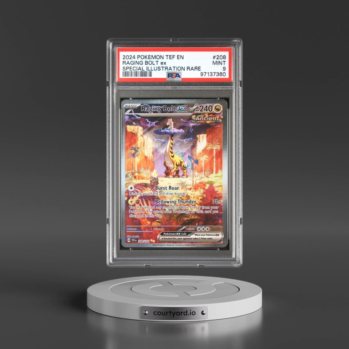 2024 Pokémon Tef EN-Temporal Forces #208 Raging Bolt EX - Holo Special Illustration Rare (PSA 9 MINT)