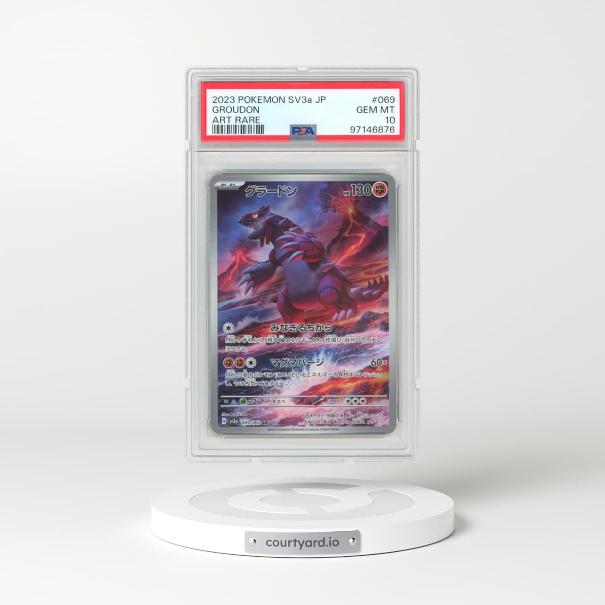 2023 Pokémon Sv3a-Raging Surf #069 Groudon - Art Rare (PSA 10 GEM MINT)