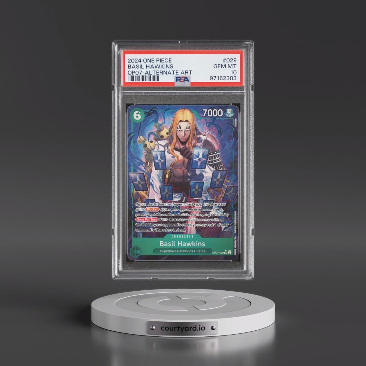 2024 One Piece OP07-500 Years in the Future #029 Basil Hawkins - Alternate Art (PSA 10 GEM MINT)