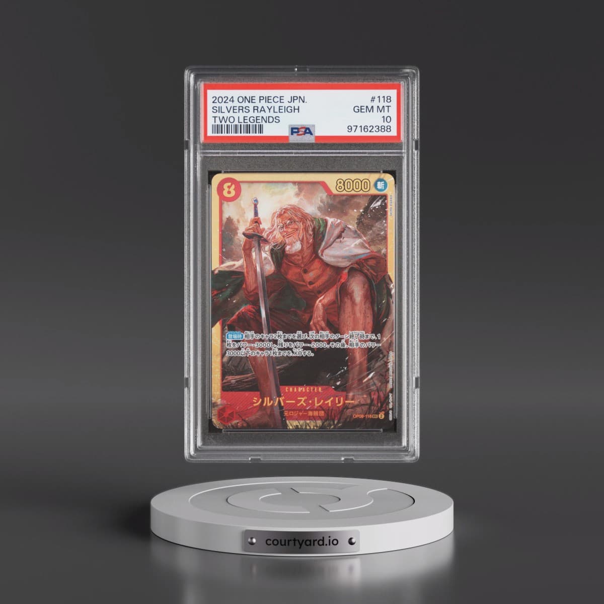 2024 One Piece Japanese OP08-Two Legends #118 Silvers Rayleigh (PSA 10 GEM MINT)