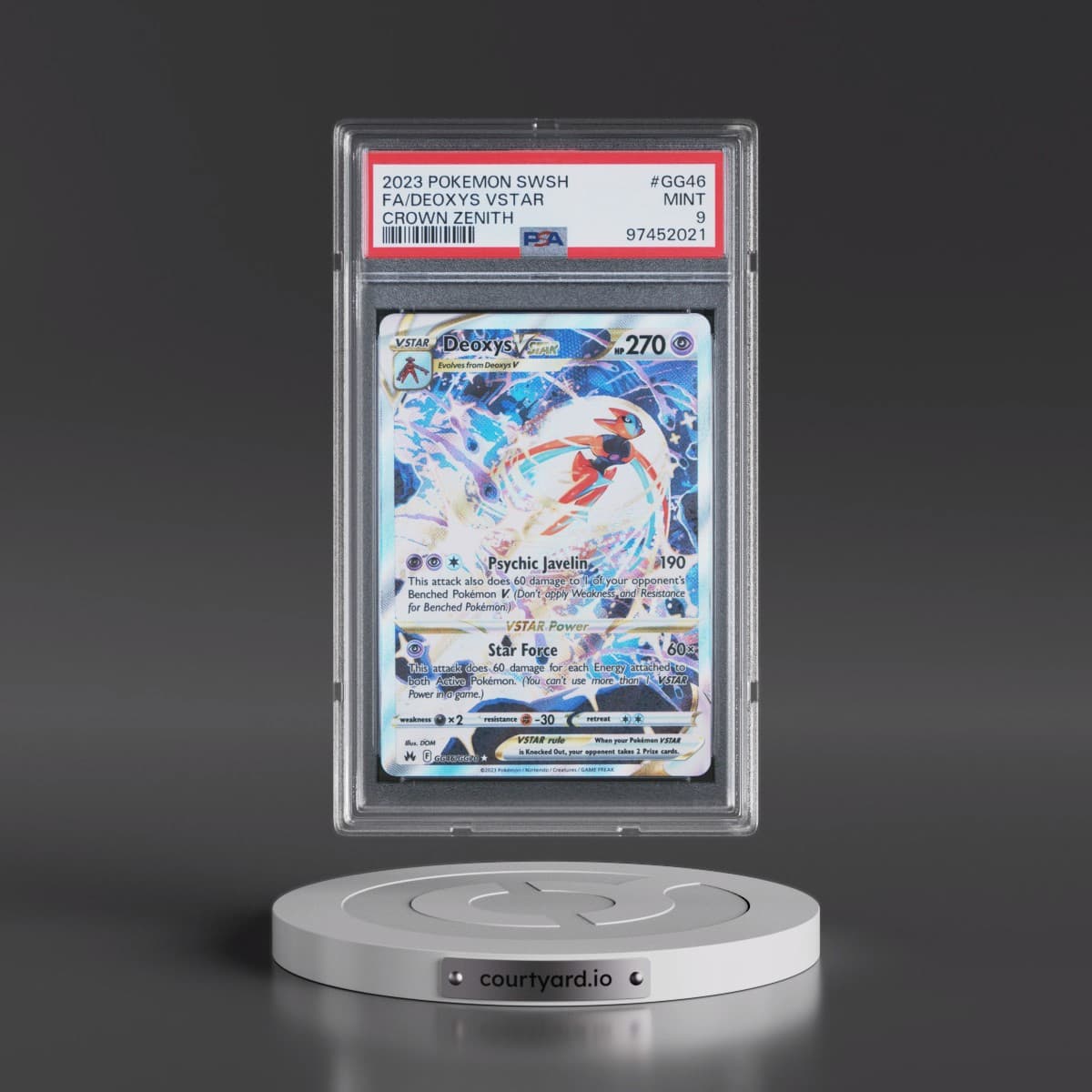 2023 Pokémon Sword and Shield Crown Zenith #GG46 Deoxys Vstar - Full Art (PSA 9 MINT)