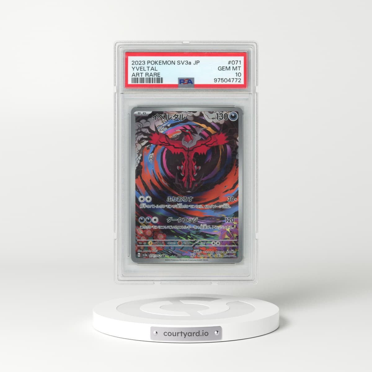 2023 Pokémon Sv3a-Raging Surf #071 Yveltal - Art Rare (PSA 10 GEM MINT)