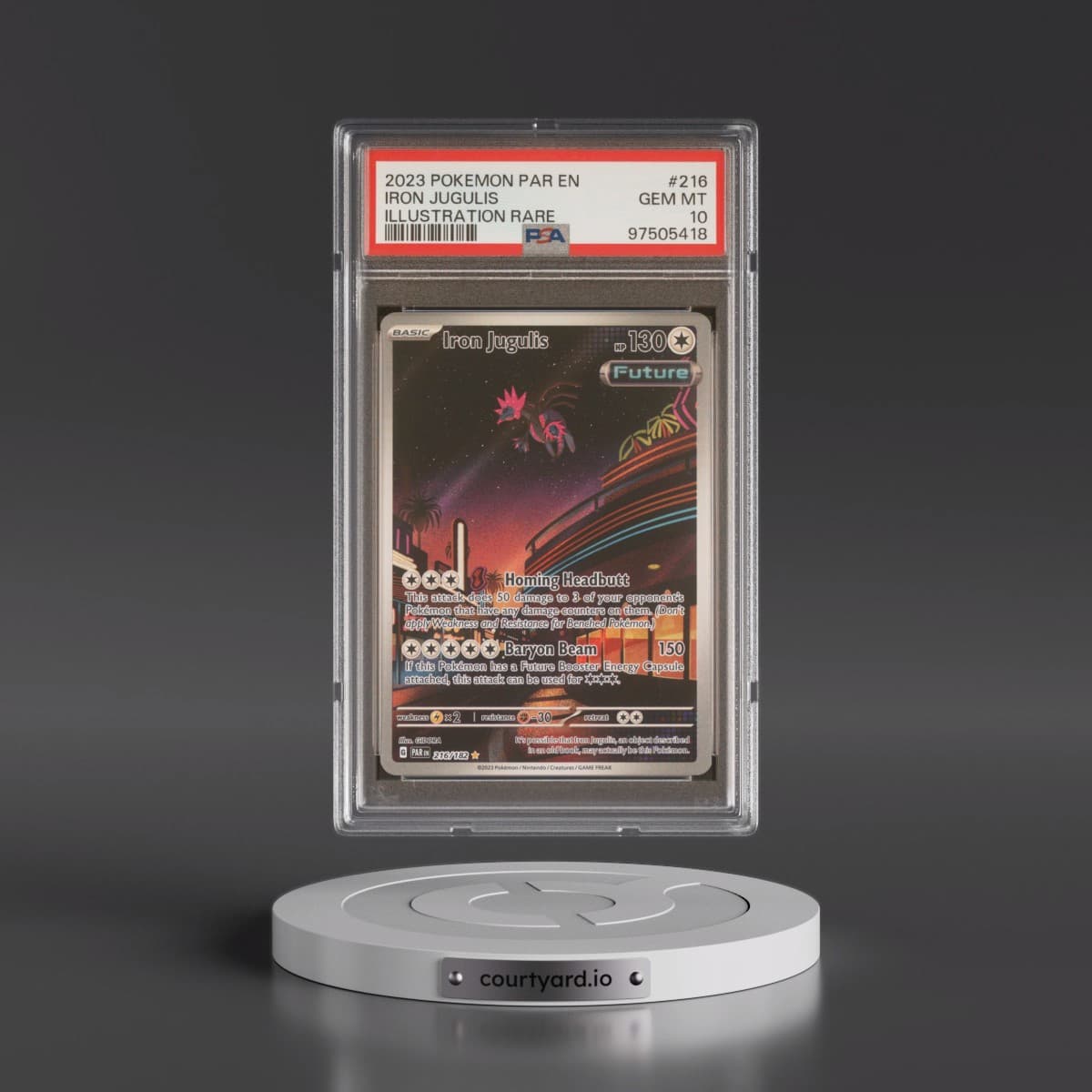 2023 Pokémon Par EN-Paradox Rift #216 Iron Jugulis - Illustration Rare (PSA 10 GEM MINT)