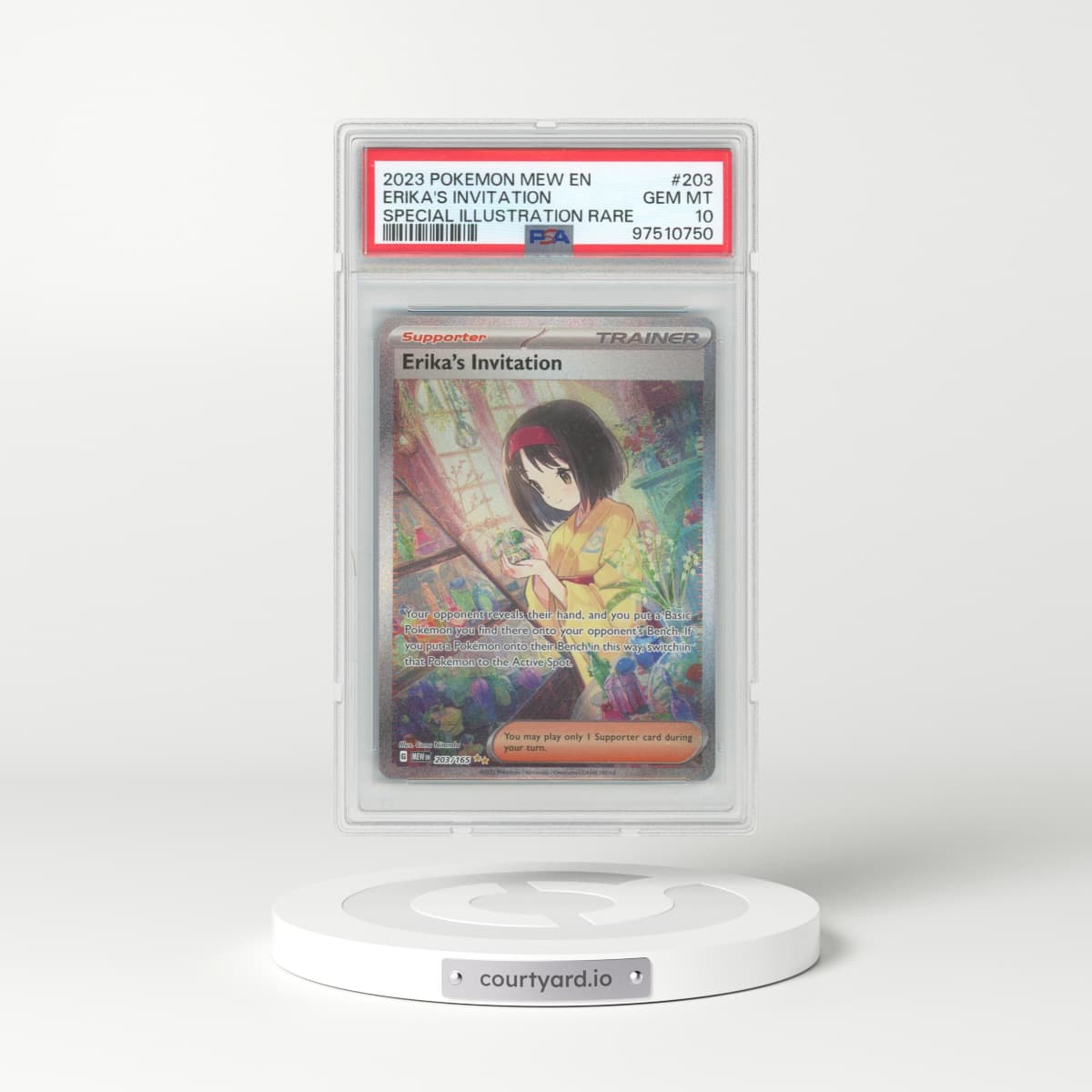 2023 Pokémon Mew EN-151 #203 Erika's Invitation - Special Illustration Rare (PSA 10 GEM MINT)