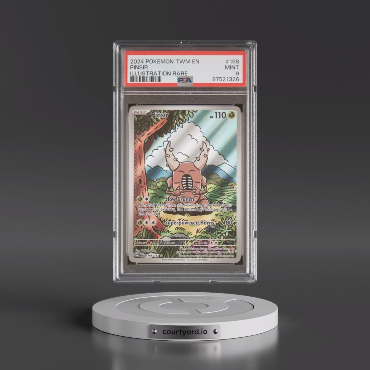 2024 Pokémon Twm EN-Twilight Masquerade #168 Pinsir - Illustration Rare (PSA 9 MINT)