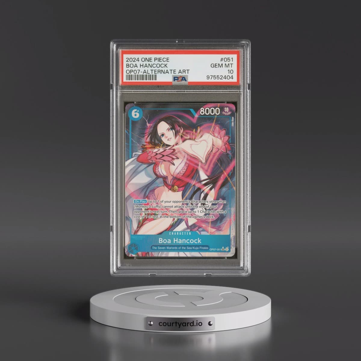 2024 One Piece OP07-500 Years in the Future #051 Boa Hancock - Alternate Art (PSA 10 GEM MINT)