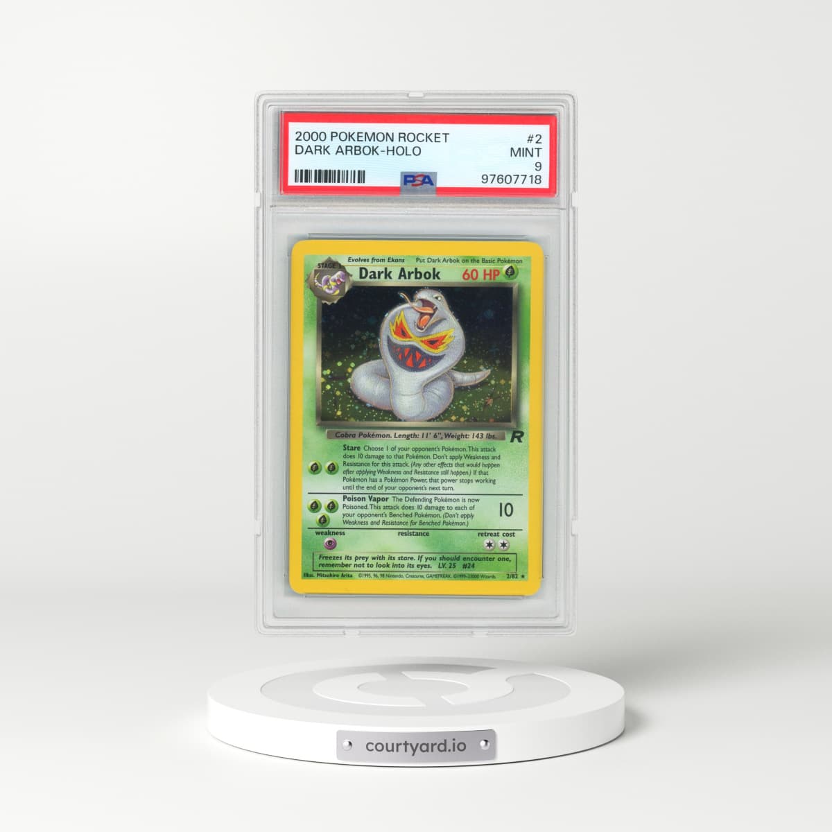 2000 Pokémon Rocket #2 Dark Arbok - Holo (PSA 9 MINT)