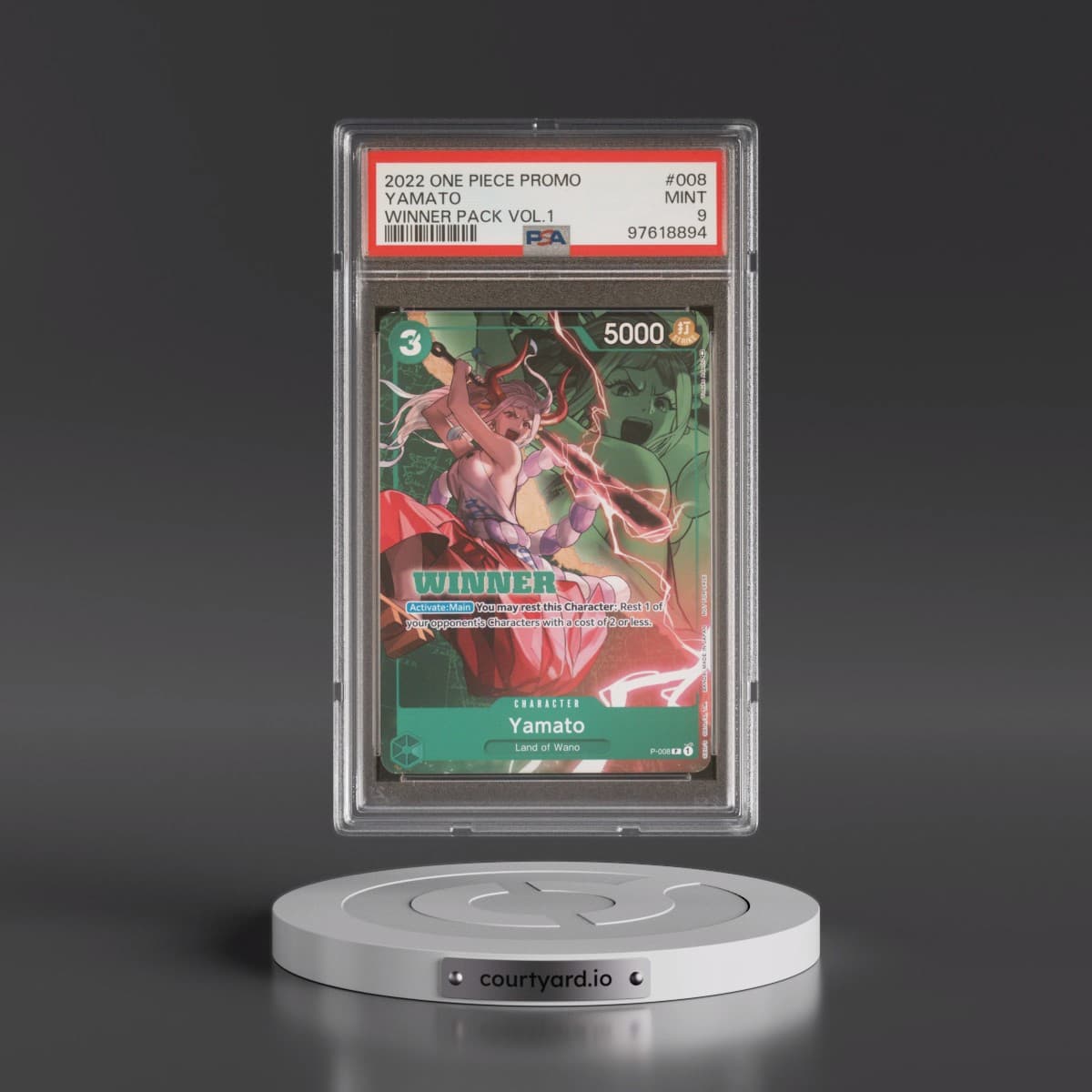 2022 One Piece Promos #008 Yamato - Winner Pack Vol.1 (PSA 9 MINT)