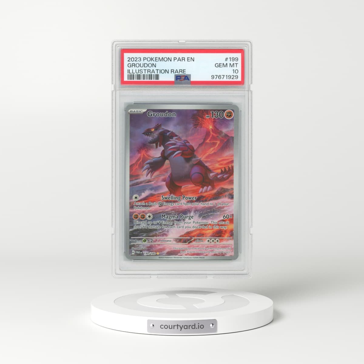 2023 Pokémon Par EN-Paradox Rift #199 Groudon - Illustration Rare (PSA 10 GEM MINT)