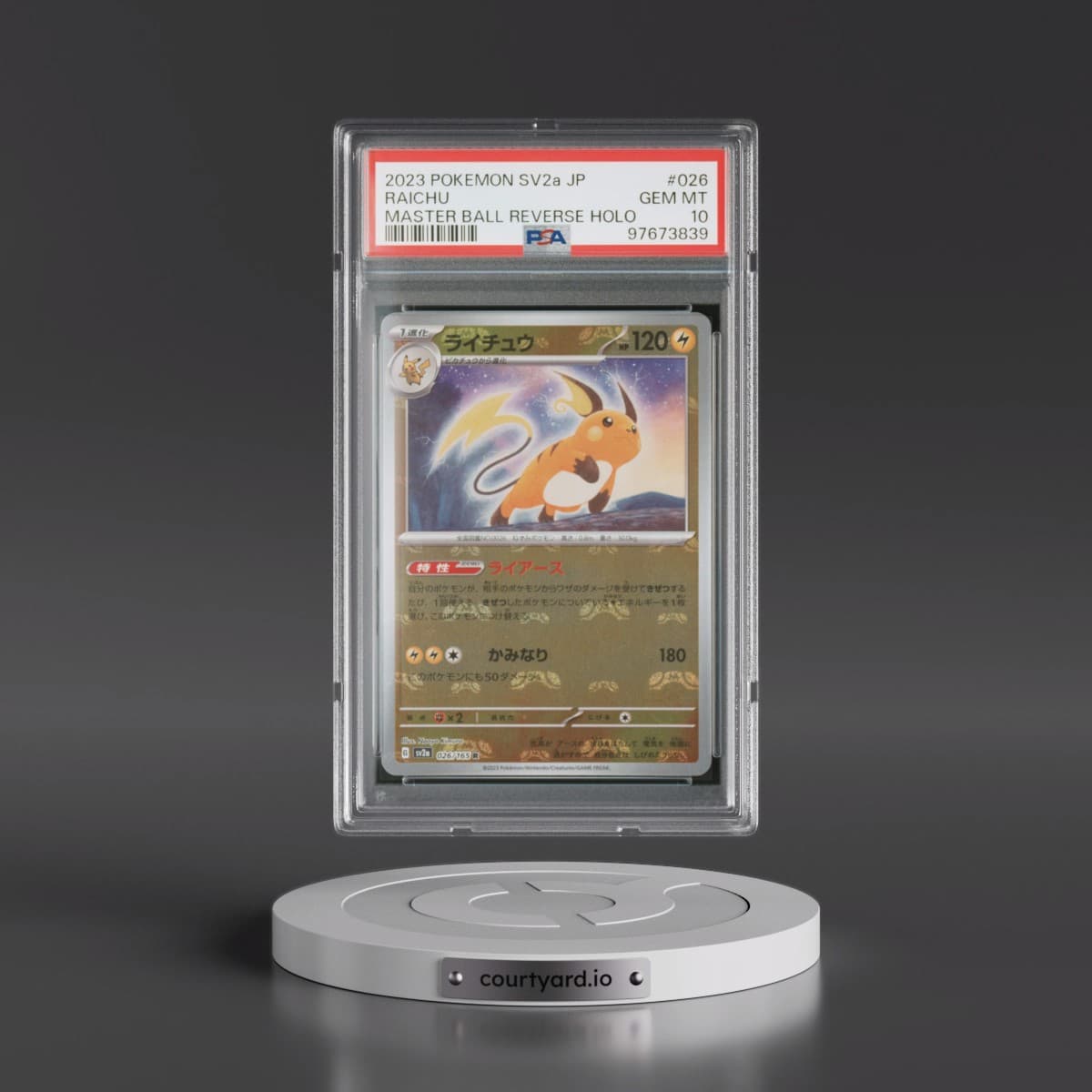 2023 Pokémon Sv2a-Pokemon 151 #026 Raichu - Reverse Holo Master Ball (PSA 10 GEM MINT)