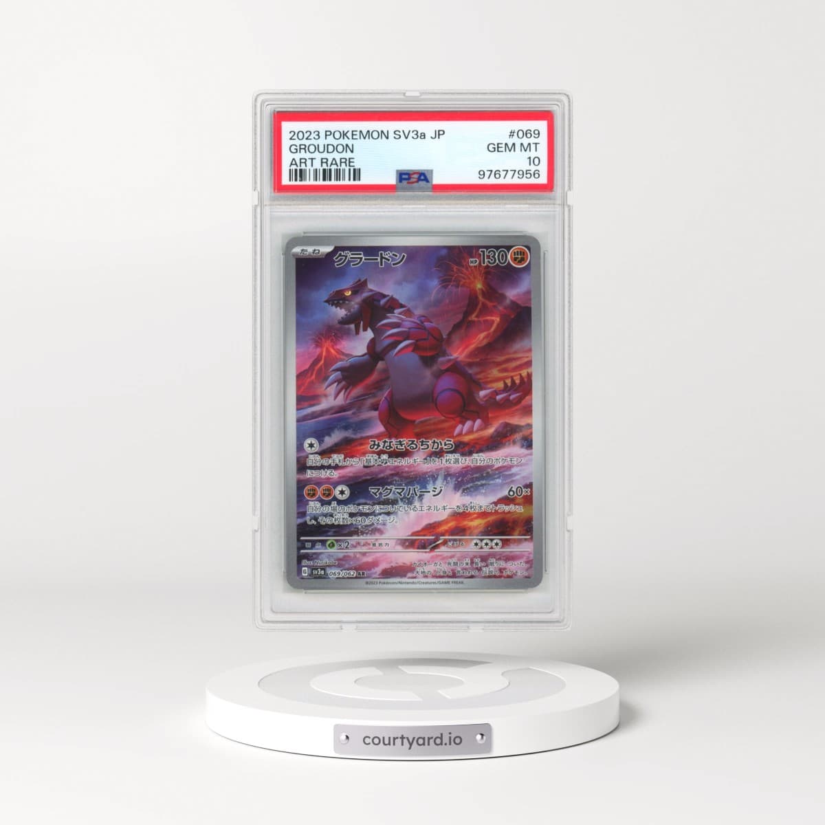 2023 Pokémon Sv3a-Raging Surf #069 Groudon - Art Rare (PSA 10 GEM MINT)