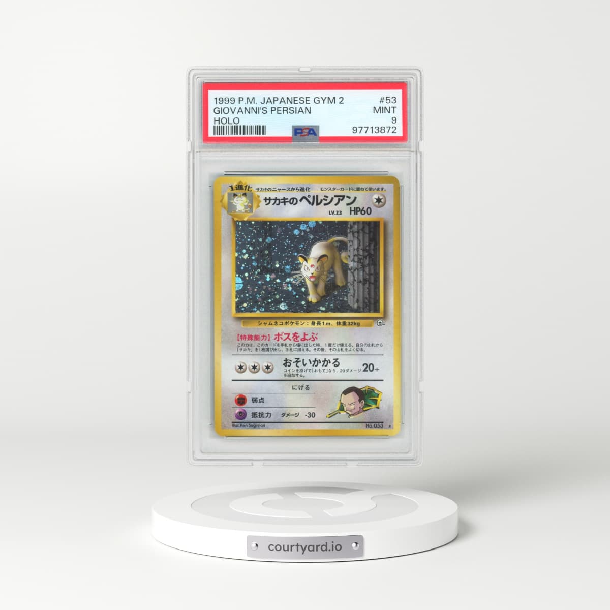 1999 Pokémon Gym 2 #53 Giovanni's Persian - Holo (PSA 9 MINT)