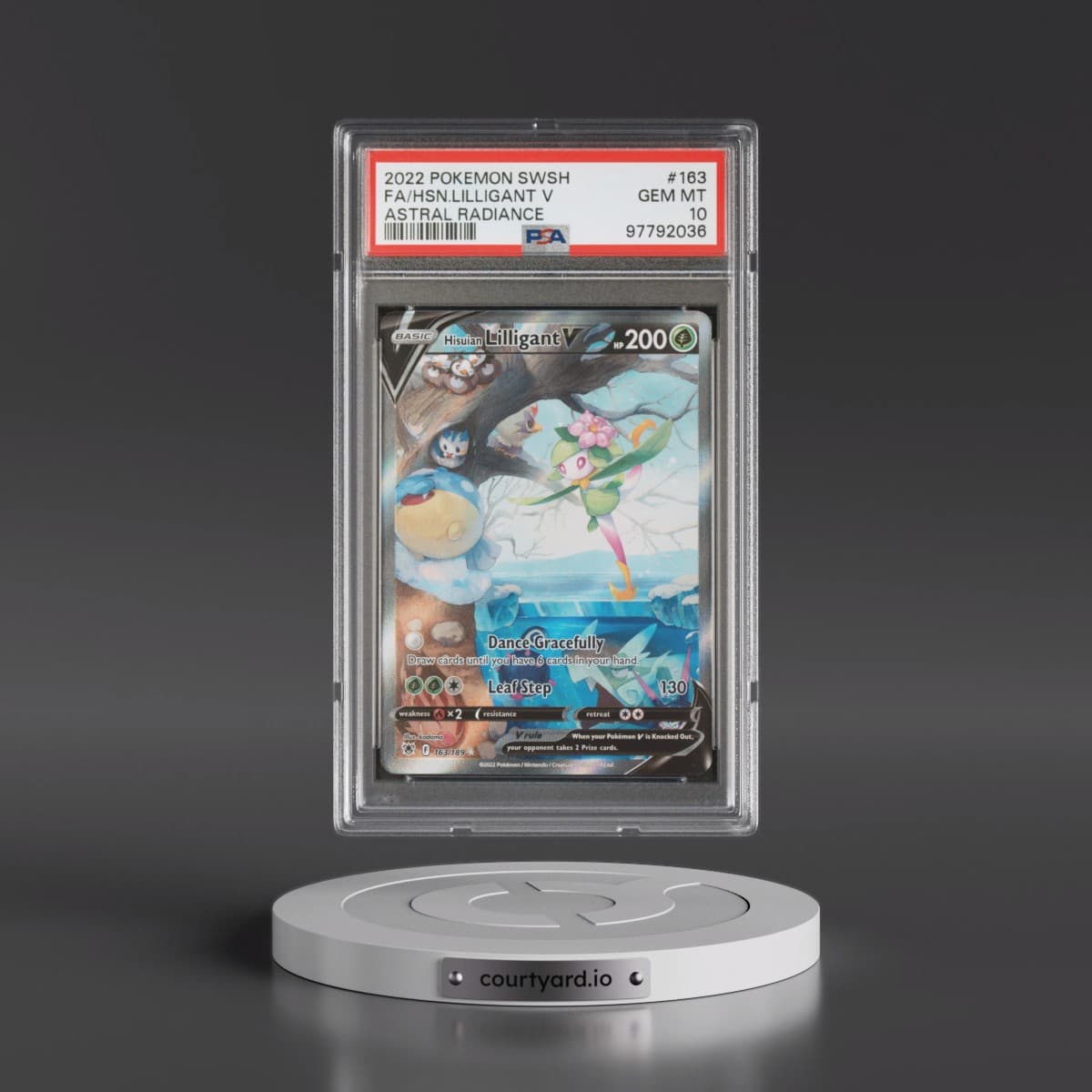 2022 Pokémon Sword & Shield Astral Radiance #163 Hisuian Lilligant V - Holo Full Art (PSA 10 GEM MINT)