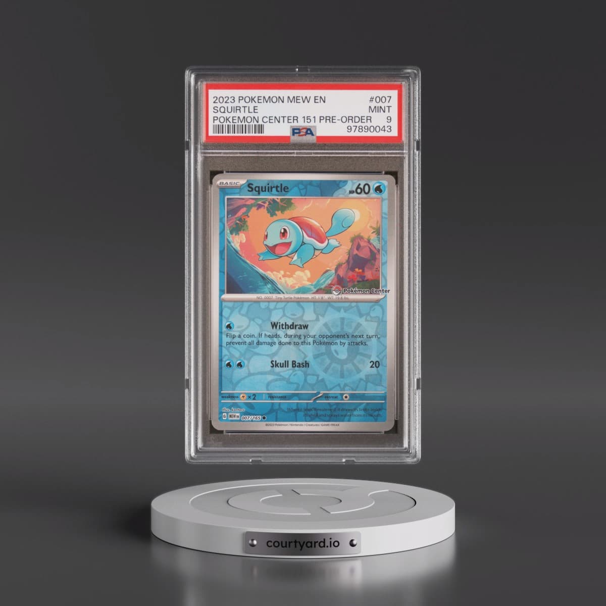 2023 Pokémon Mew EN-151 #007 Squirtle - Pokemon Center 151 Pre-Order Promo (PSA 9 MINT)