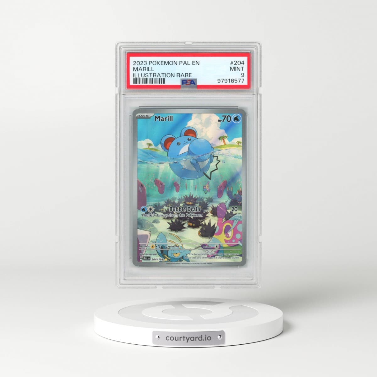 2023 Pokémon Pal EN-Paldea Evolved #204 Marill - Illustration Rare (PSA 9 MINT)