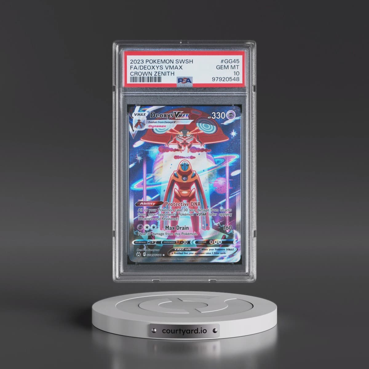 2023 Pokémon Sword and Shield Crown Zenith #GG45 Deoxys Vmax - Full Art (PSA 10 GEM MINT)