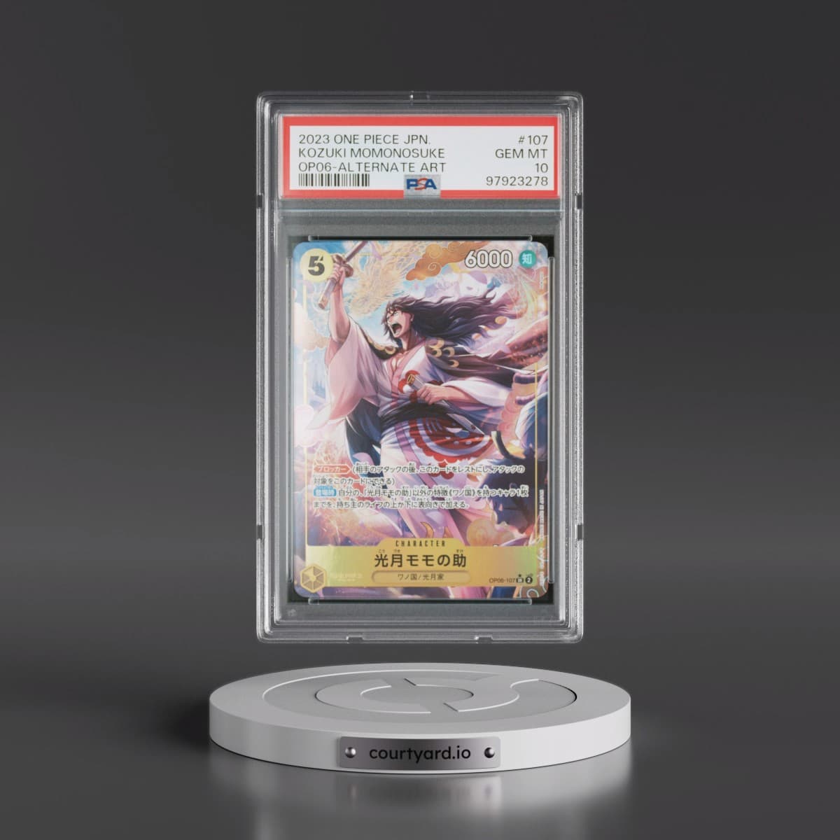2023 One Piece Japanese OP06-Wings of the Captain #107 Kozuki Momonosuke - Alternate Art (PSA 10 GEM MINT)