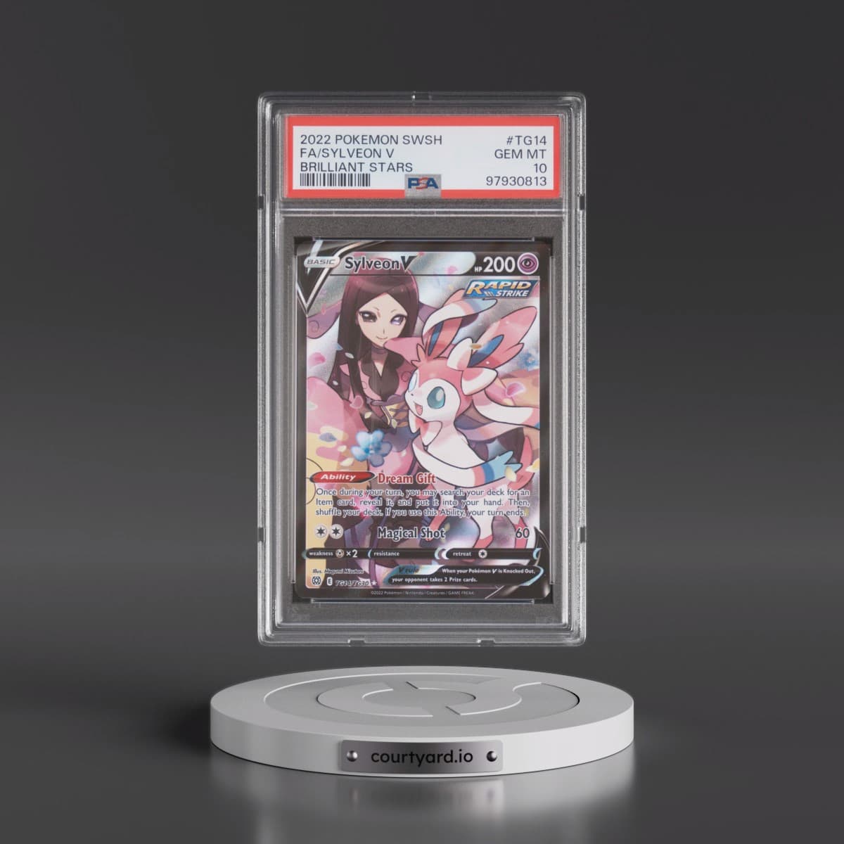 2022 Pokémon Sword & Shield Brilliant Stars #TG14 Sylveon V - Holo Full Art (PSA 10 GEM MINT)