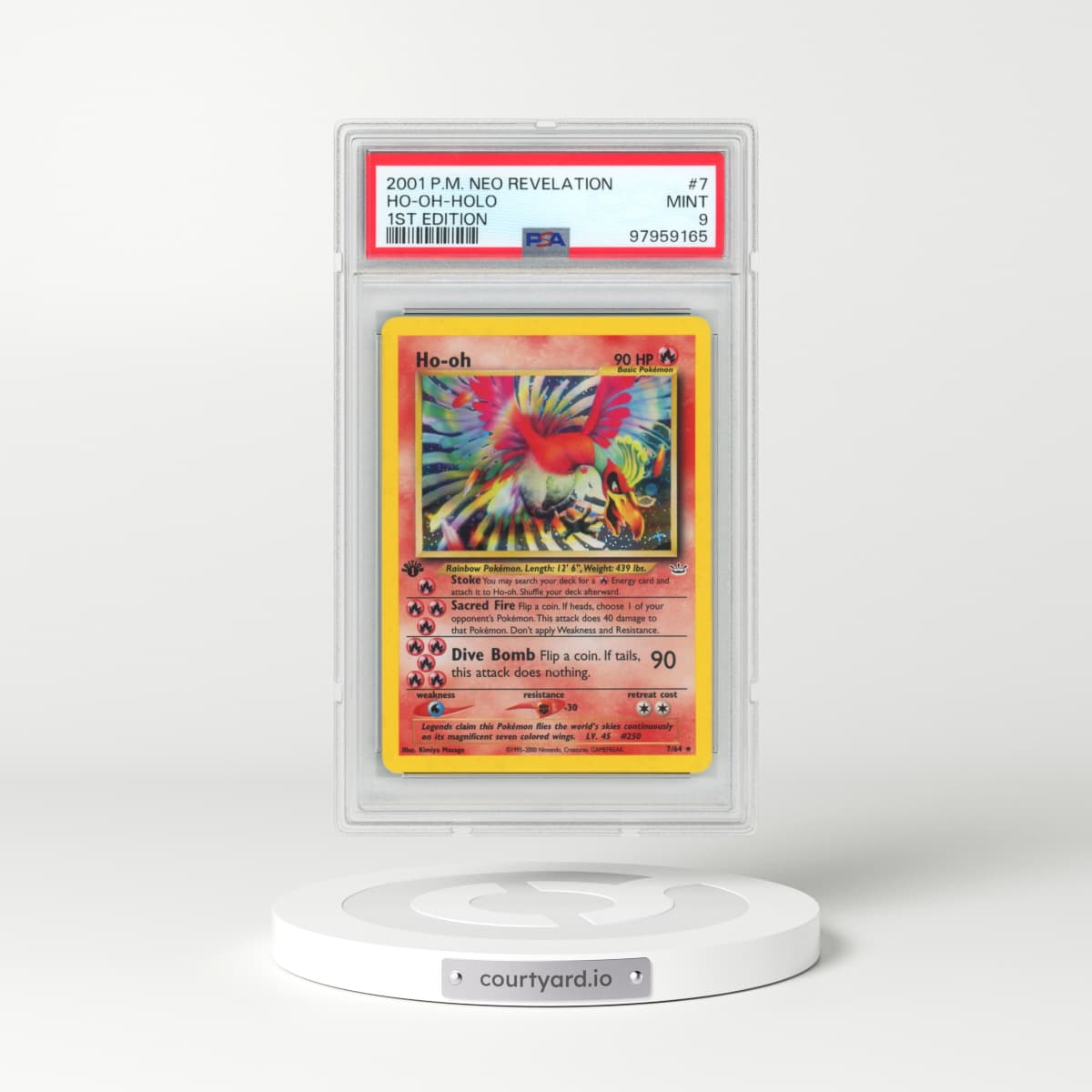2001 Pokémon Neo Revelation #7 HO-Oh - 1st Edition Holo (PSA 9 MINT)