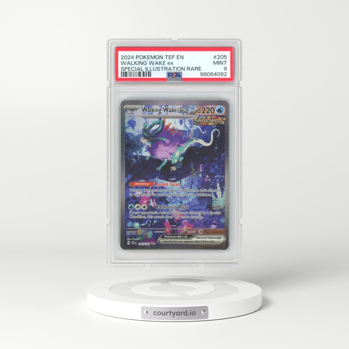 2024 Pokémon Tef EN-Temporal Forces #205 Walking Wake EX - Holo Special Illustration Rare (PSA 9 MINT)