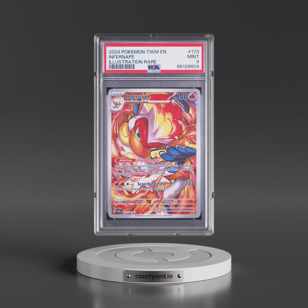 2024 Pokémon Twm EN-Twilight Masquerade #173 Infernape - Illustration Rare (PSA 9 MINT)