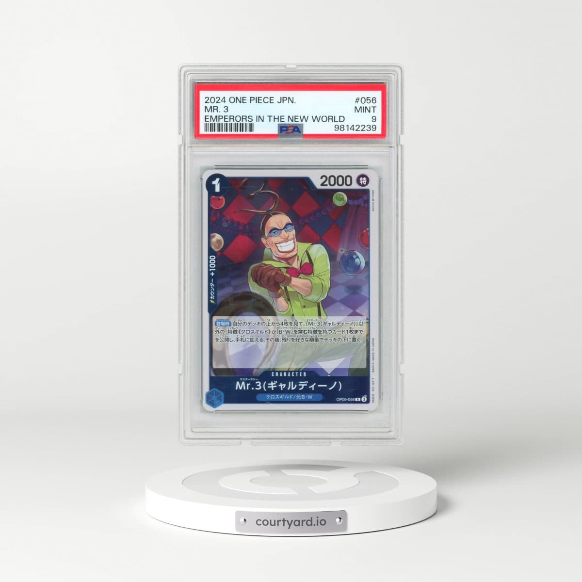 2024 One Piece Japanese OP09-Emperors in the New World #056 Mr. 3 (PSA 9 MINT)