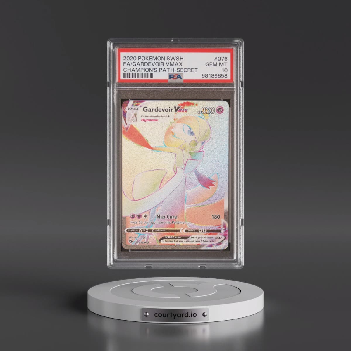 2020 Pokémon Sword & Shield Champion's Path #076 Gardevoir Vmax - Full Art Secret (PSA 10 GEM MINT)