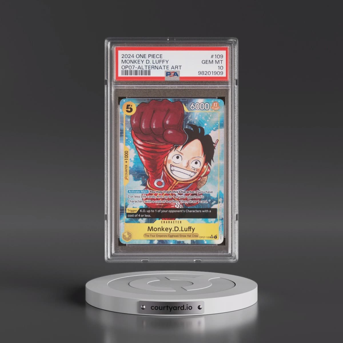 2024 One Piece OP07-500 Years in the Future #109 Monkey D. Luffy - Alternate Art (PSA 10 GEM MINT)