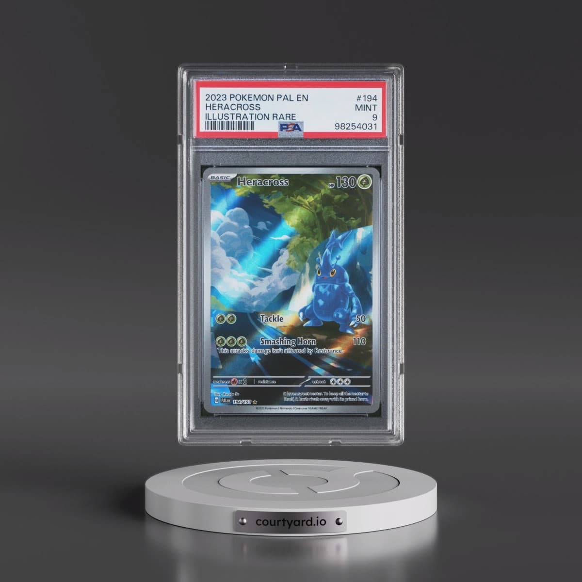 2023 Pokémon Pal EN-Paldea Evolved #194 Heracross - Illustration Rare (PSA 9 MINT)