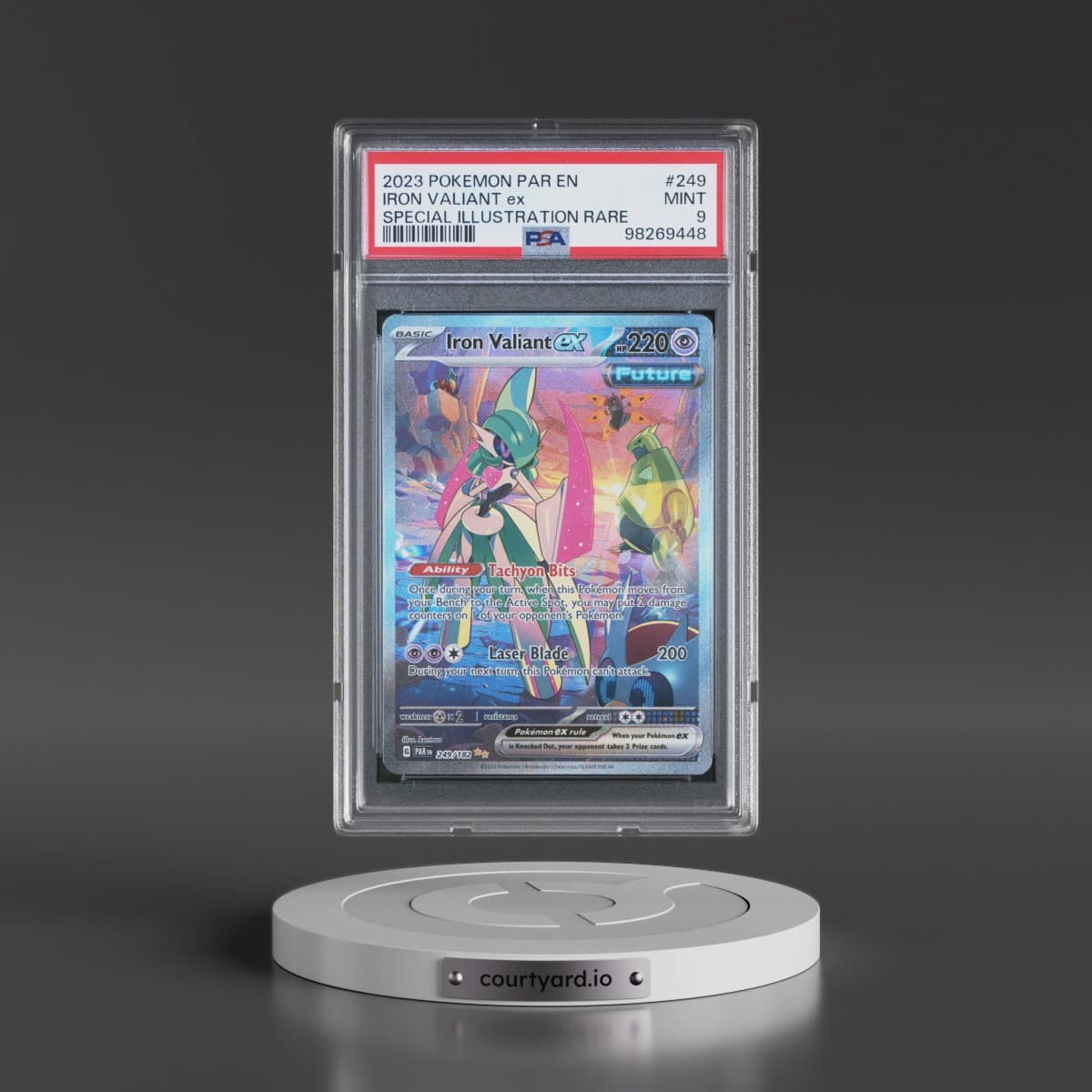 2023 Pokémon Par EN-Paradox Rift #249 Iron Valiant EX - Holo Special Illustration Rare (PSA 9 MINT)