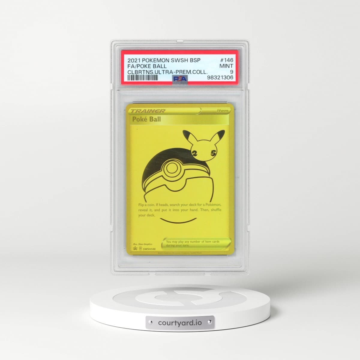 2021 Pokémon Swsh Black Star Promo #146 Poke Ball - Full Art Celebrations Ultra-Premium Collection (PSA 9 MINT)