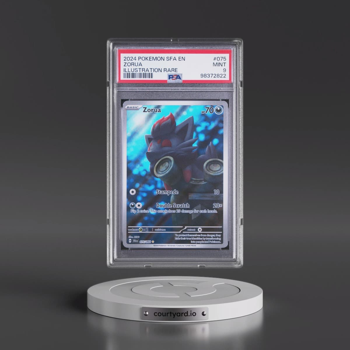 2024 Pokémon Sfa EN-Shrouded Fable #075 Zorua - Illustration Rare (PSA 9 MINT)