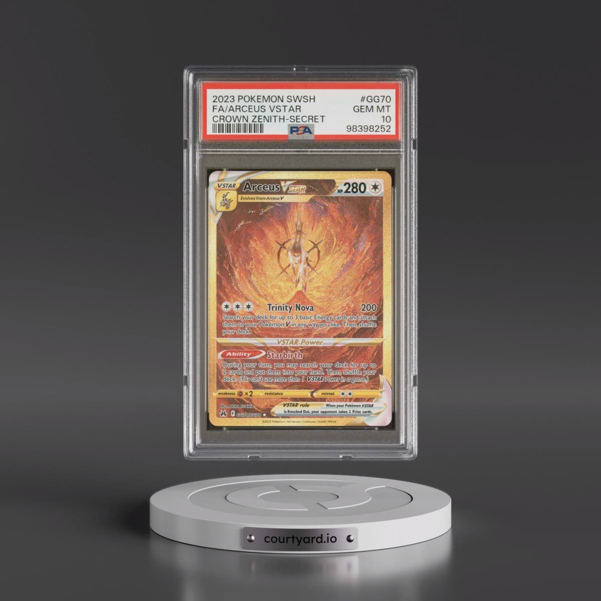 2023 Pokémon Sword and Shield Crown Zenith #GG70 Arceus Vstar - Full Art Secret (PSA 10 GEM MINT)