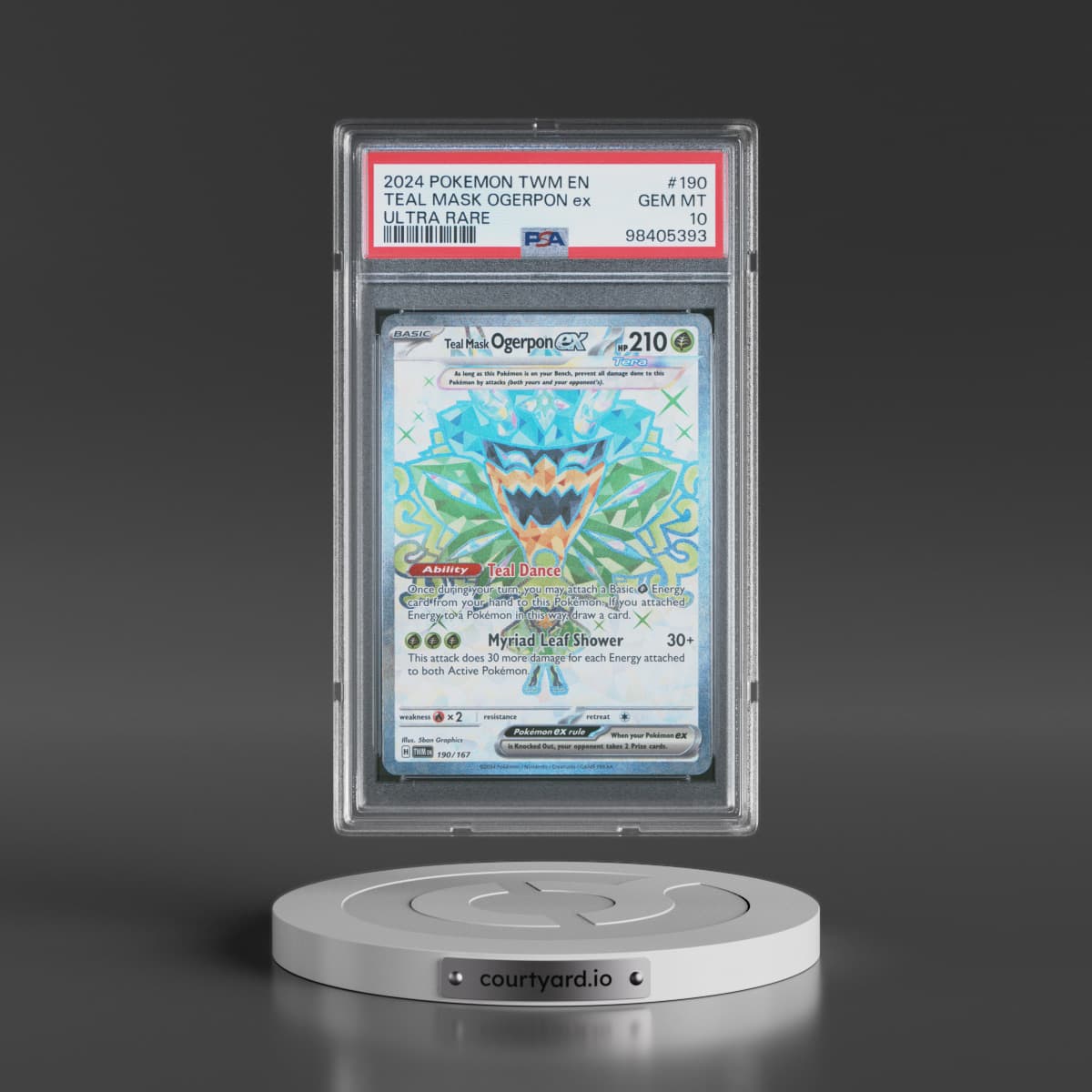 2024 Pokémon Twm EN-Twilight Masquerade #190 Teal Mask Ogerpon EX - Holo Ultra Rare (PSA 10 GEM MINT)