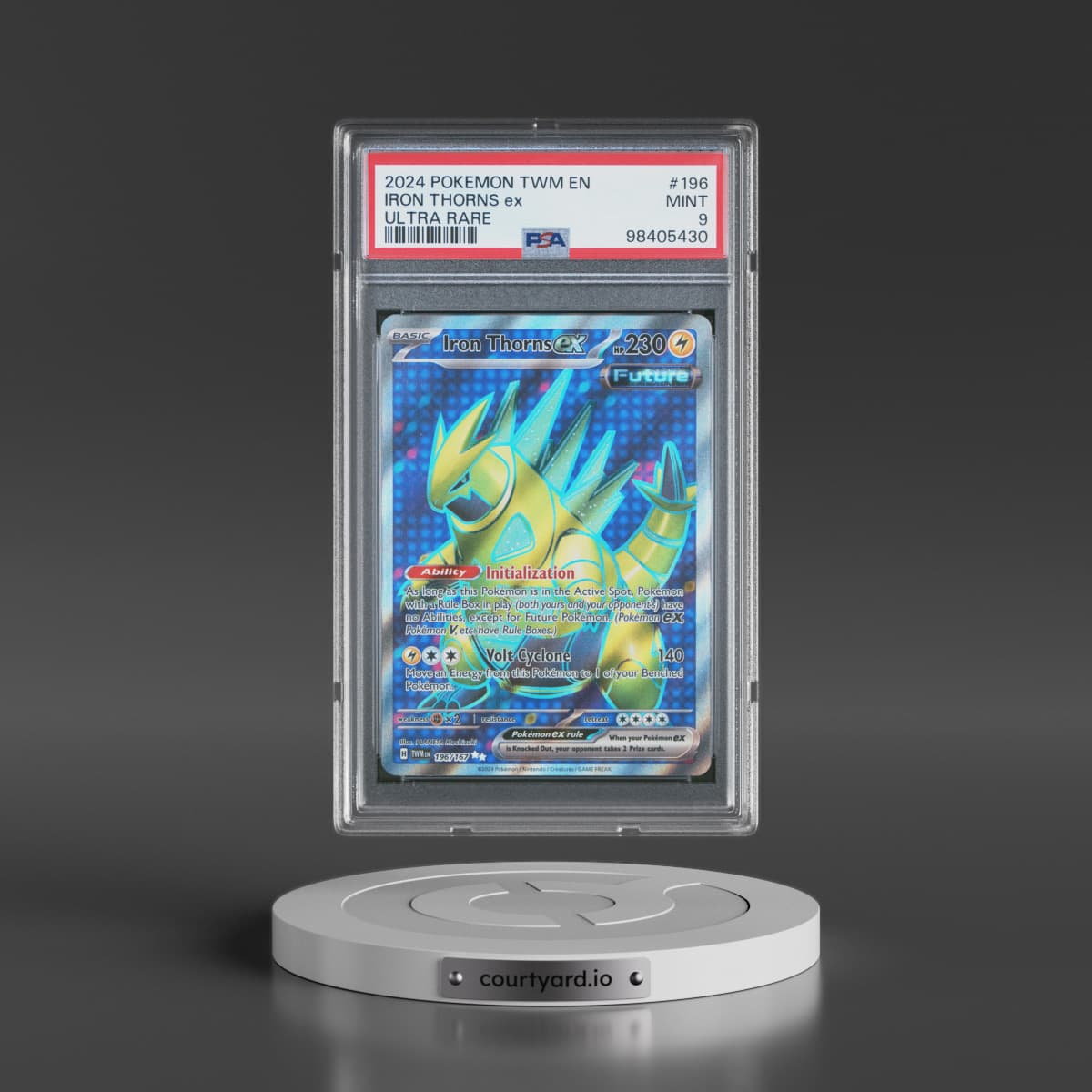 2024 Pokémon Twm EN-Twilight Masquerade #196 Iron Thorns EX - Holo Ultra Rare (PSA 9 MINT)