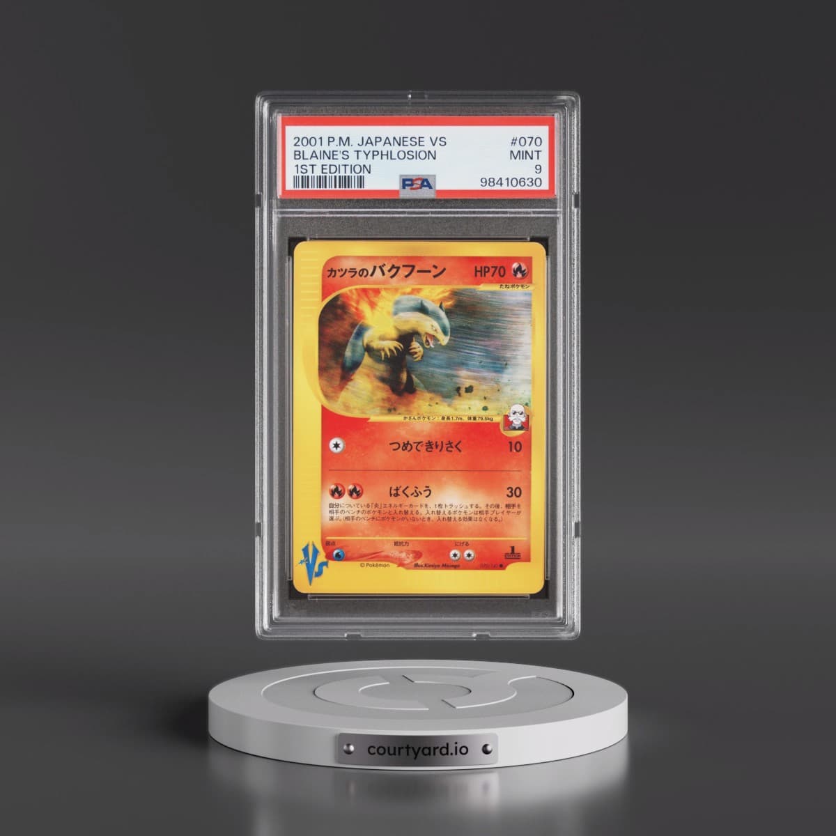 2001 Pokémon VS #070 Blaine's Typhlosion - 1st Edition (PSA 9 MINT)