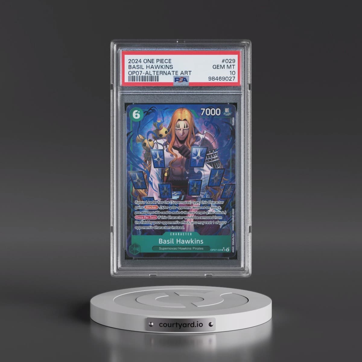 2024 One Piece OP07-500 Years in the Future #029 Basil Hawkins - Alternate Art (PSA 10 GEM MINT)